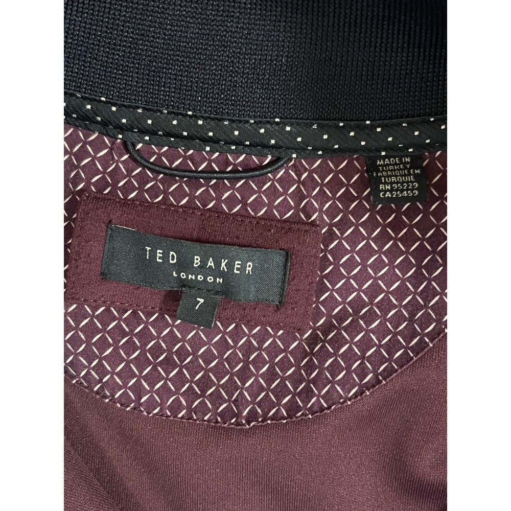 Ted Baker London Mens 7 XXL Plum Purple Quarter Zip Pullover Sweater Peper GB25 - Picture 3 of 6